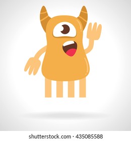 Cute monster. Cartoon illustration, flat style. Vector illustration on white background. Character