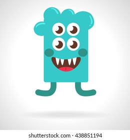 Cute monster. Cartoon illustration, flat style. Vector illustration on white background. Character