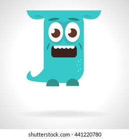 Cute monster. Cartoon illustration, flat style. Vector illustration on white background. Character