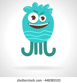 Cute monster. Cartoon illustration, flat style. Vector illustration on white background. Character 