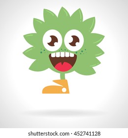 Cute monster. Cartoon illustration, flat style. Vector illustration on white background. Character fun