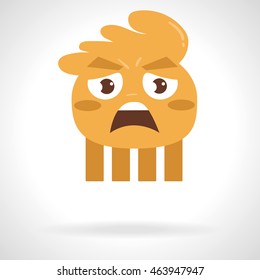 Cute monster. Cartoon illustration, flat style. Vector illustration on white background. unsatisfied