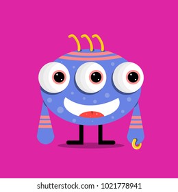 Cute monster cartoon illustration.Vector childish creature