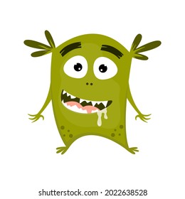 Cute monster cartoon isolated with wite background.