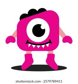 Cute Monster. Cartoon kawaii funny character. Suitable for flat design graphic illustration, clip art, stickers, posters, stickers, cards, etc 
