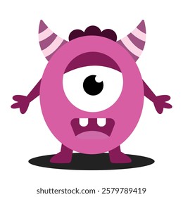 Cute Monster. Cartoon kawaii funny character. Suitable for flat design graphic illustration, clip art, stickers, posters, stickers, cards, etc 
