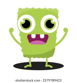 Cute Monster. Cartoon kawaii funny character. Suitable for flat design graphic illustration, clip art, stickers, posters, stickers, cards, etc 