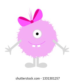 Cute monster in cartoon style vector illustration isolated on white background