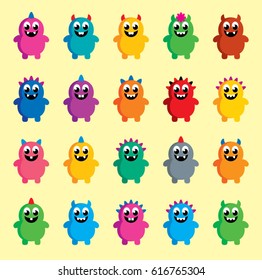 cute monster cartoon vector collection