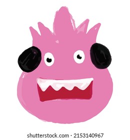 Cute monster character cartoon isolated on white background