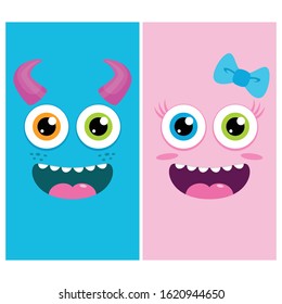 Cute Monster Character Cartoon for Wallpaper Theme Smartphone Mobile Phone Shirt Halloween Home Decor Sticker Children Kindergarten Wall with Colorful and Friendly Face