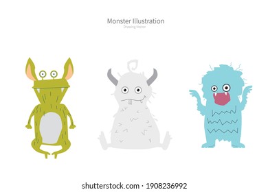 Cute monster character with colorful colors.