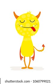 Cute monster character, design for children's  invitations or posters.