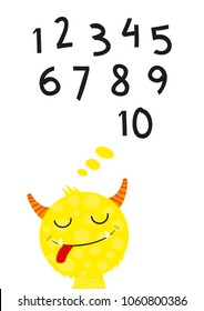 Cute monster character, design for children's  invitations or posters. 