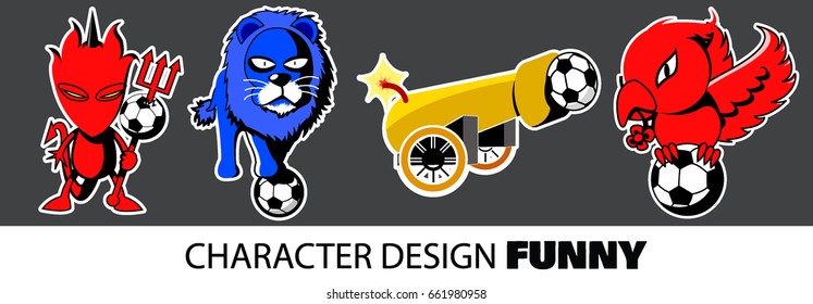 The cute monster character design for vector element.