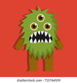 Cute monster character design vector