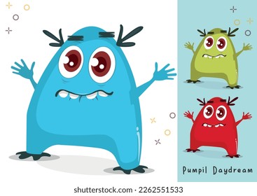Cute monster character illustration design