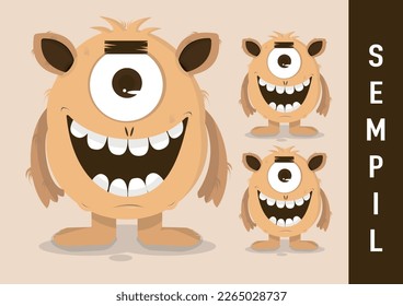 Cute monster character illustration design