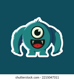 cute monster character isolated on background vector illustration