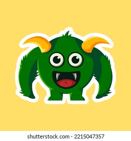 cute monster character isolated on background vector illustration