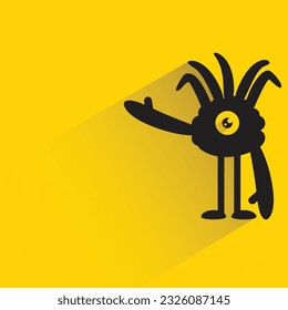 cute monster character on yellow background