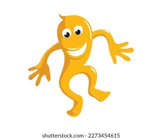 Cute Monster or Character with Smiling Gesture Illustration visualized with Simple Illustration