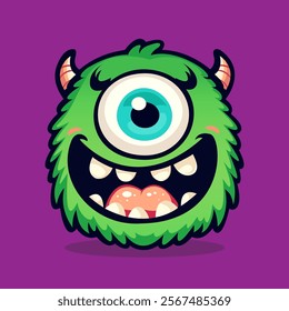 cute monster character suitable for stickers or key chain