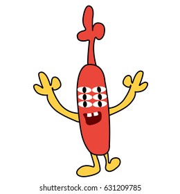 Cute monster character that standing happily