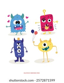 cute monster character vector collection