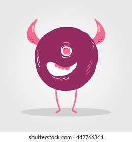 Cute Monster Character Vector Icon
