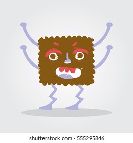 Cute Monster Character Vector Icon