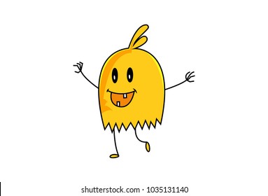 Cute Monster Character . Vector Illustration. Isolated on white background.