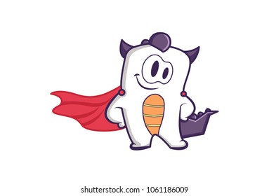 Cute Monster Character. Vector Illustration. Isolated on white background.