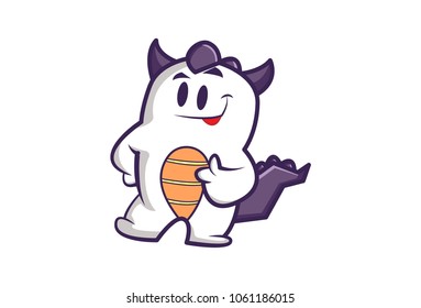 Cute Monster Character. Vector Illustration. Isolated on white background.