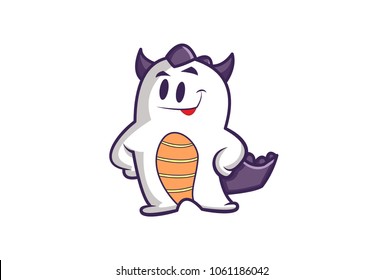 Cute Monster Character. Vector Illustration. Isolated on white background.