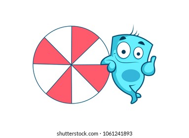 Cute Monster Character. Vector Illustration. Isolated on white background.
