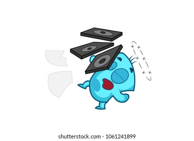 Cute Monster Character. Vector Illustration. Isolated on white background.
