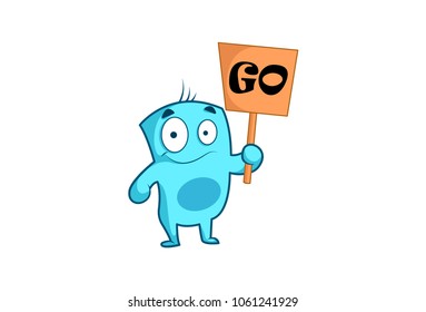 Cute Monster Character. Vector Illustration. Isolated on white background.