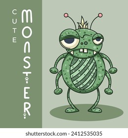 Cute-Monster-Zeichen, Vektorgrafik