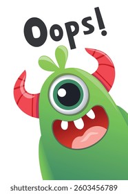 Cute monster character. Vector illustration.