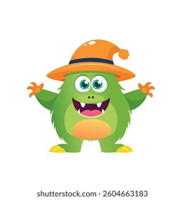 Cute Monster Character Vector Illustration as Toothy and Furry Mutant with Friendly Face Vector
