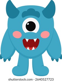Cute Monster Character Vector Illustration