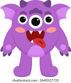 Cute Monster Character Vector Illustration