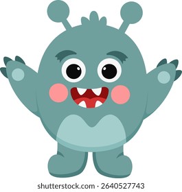 Cute Monster Character Vector Illustration
