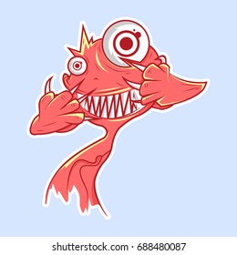 Cute monster character vector illustration