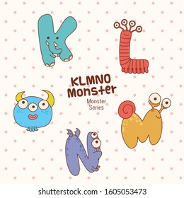 cute monster characters collection with funny expression for kids