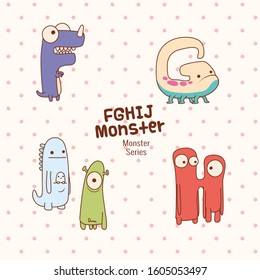 cute monster characters collection with funny expression for kids