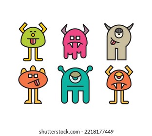 cute monster characters vector illustration