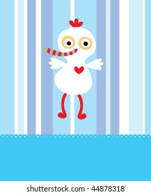 cute monster chicken greeting