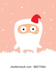 cute monster in christmas holiday